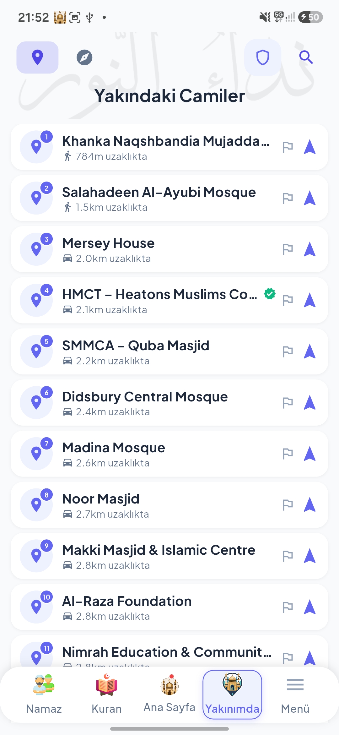 Nida Adhan nearby mosques